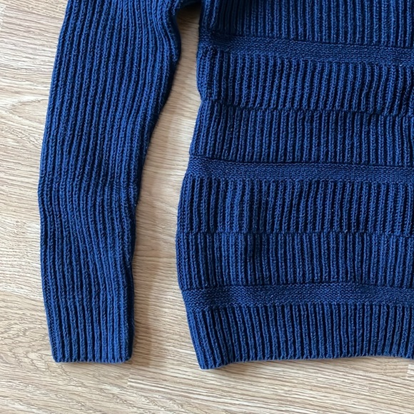 Tommy Hilfiger Round Neck Cotton Knit Sweater - Navy Blue - Picture 4 of 8